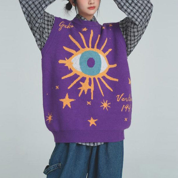 all seeing eye & stars aesthetic vest