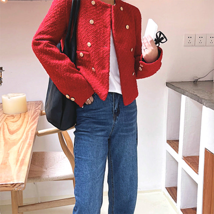 old money style tweed jacket