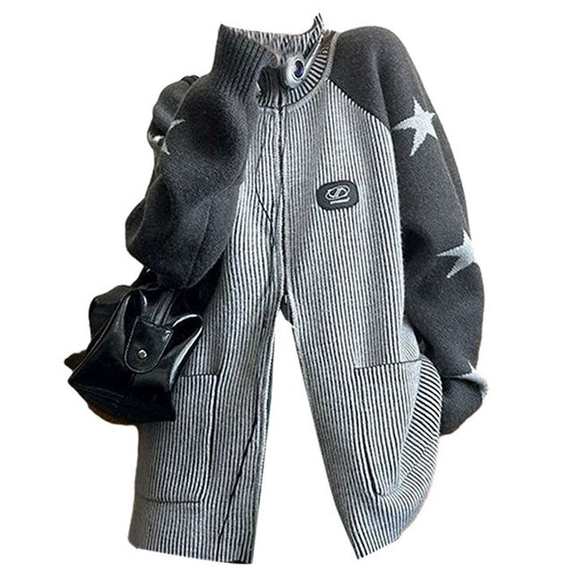 star girl aesthetic zip up sweater
