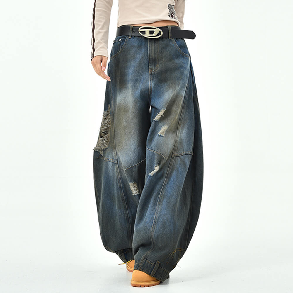 90s distressed baggy jeans